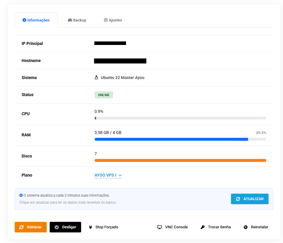 Ayoopanel, vps